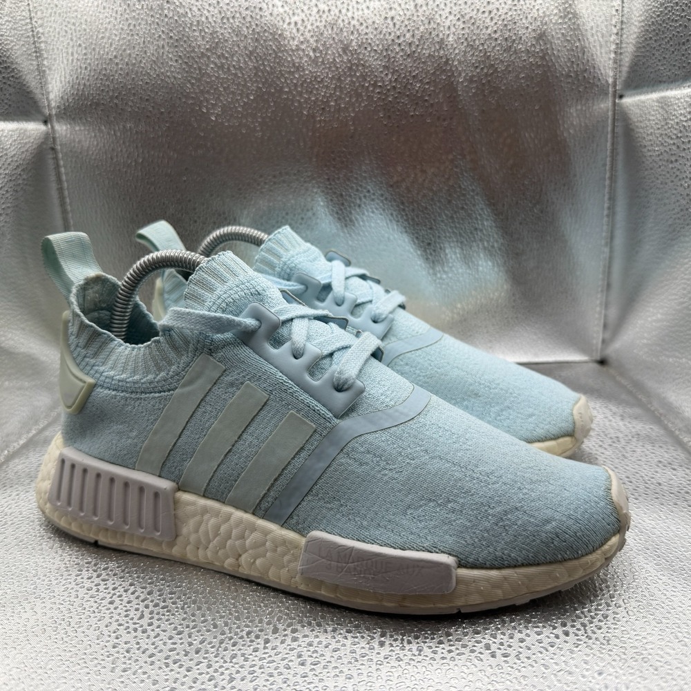 Size 7.5 Adidas NMD_R1 Primeknit Ice Blue Mint Womens Low Top‎ Sneakers BY8763